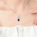 Blue Moissanite Pendant Necklace