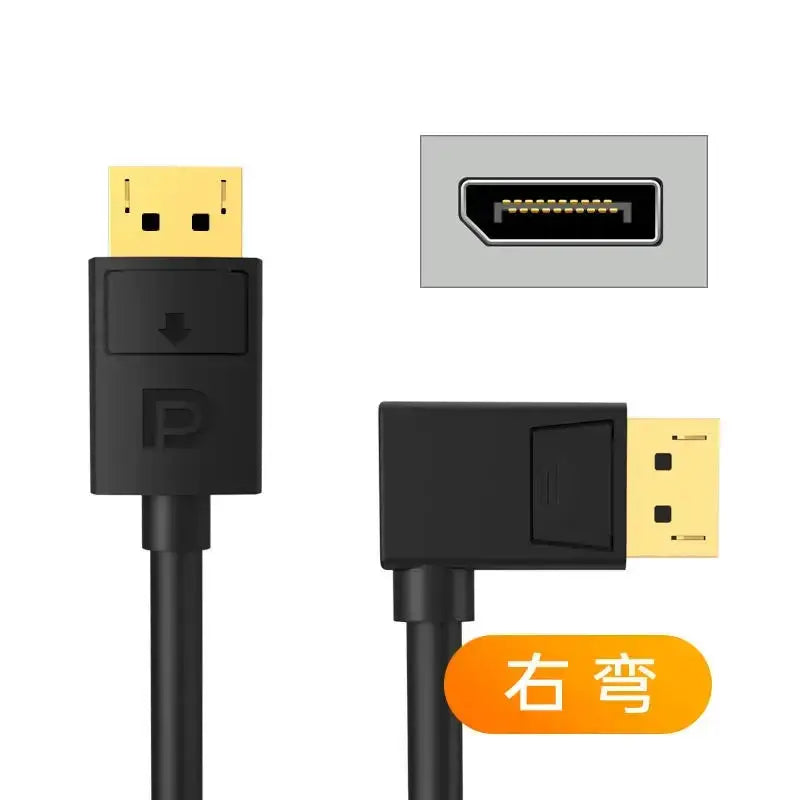 90 Degree Displayport 1.4 Adapter Cable Right Angle Display Port Cable Upward Angled 8K/60Hz 4K/144Hz for Gaming Monitor
