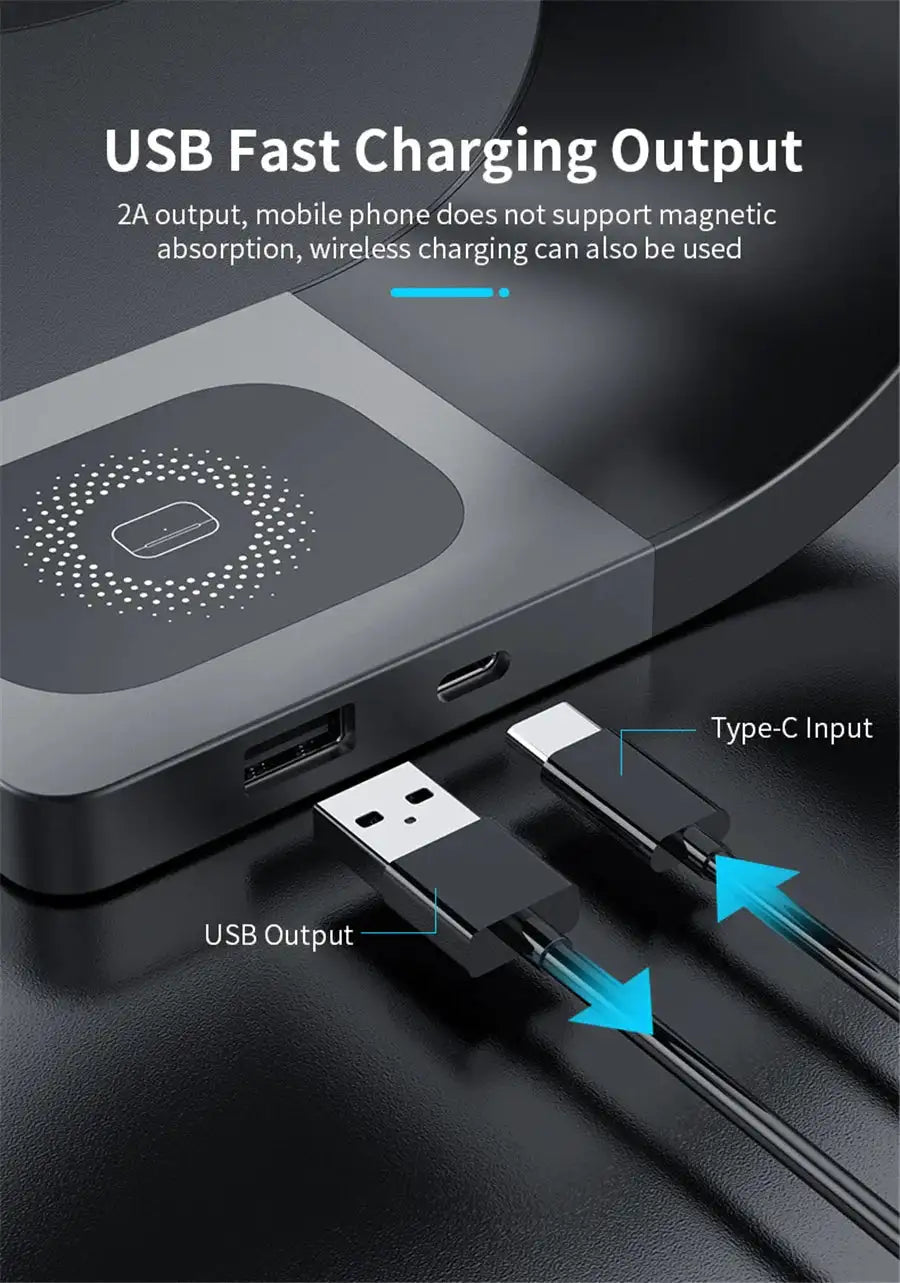 4 In 1 Magnetic Wireless Charger Stand For iPhone 12-17 Pro Max Apple iWatch 6 5 4 3 Airpods Pro 15W Fast Charging Dock Station
