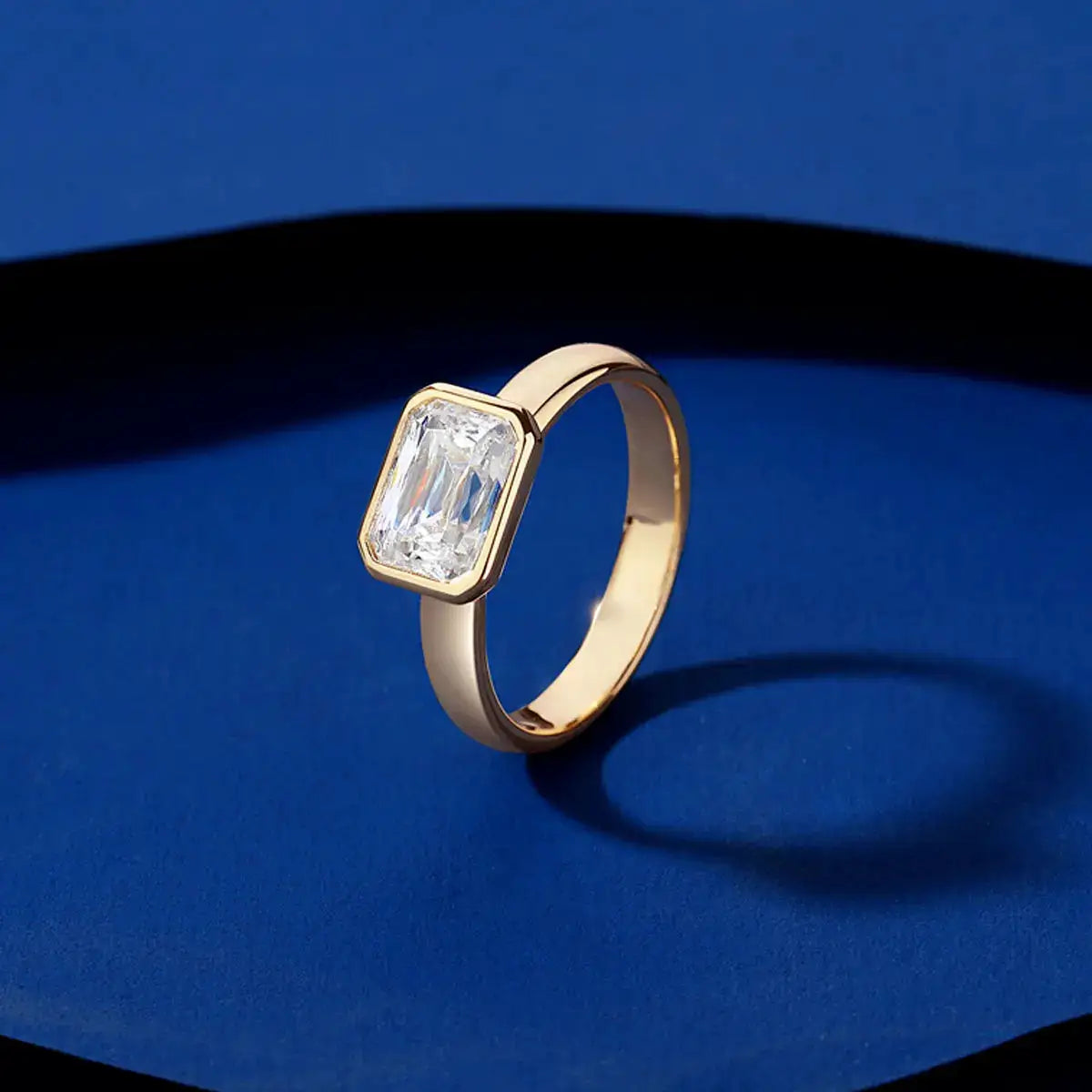 Sterling Silver Silver Moissanite Square Wedding Ring — product image 4