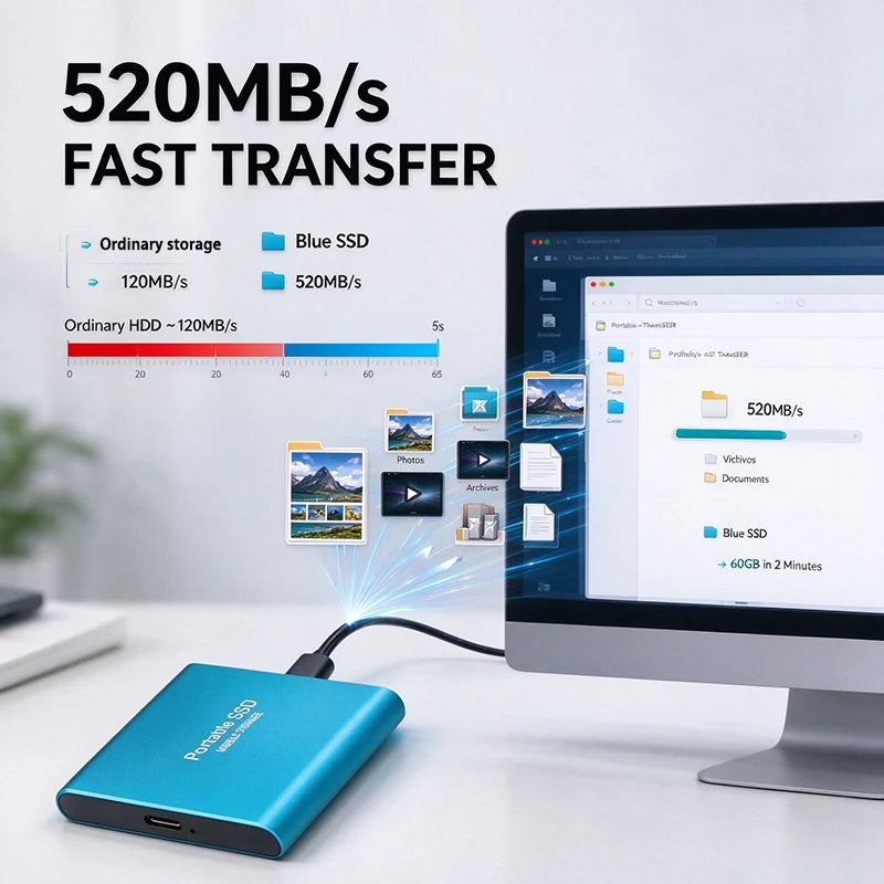 USB-C USB External SSD Drive