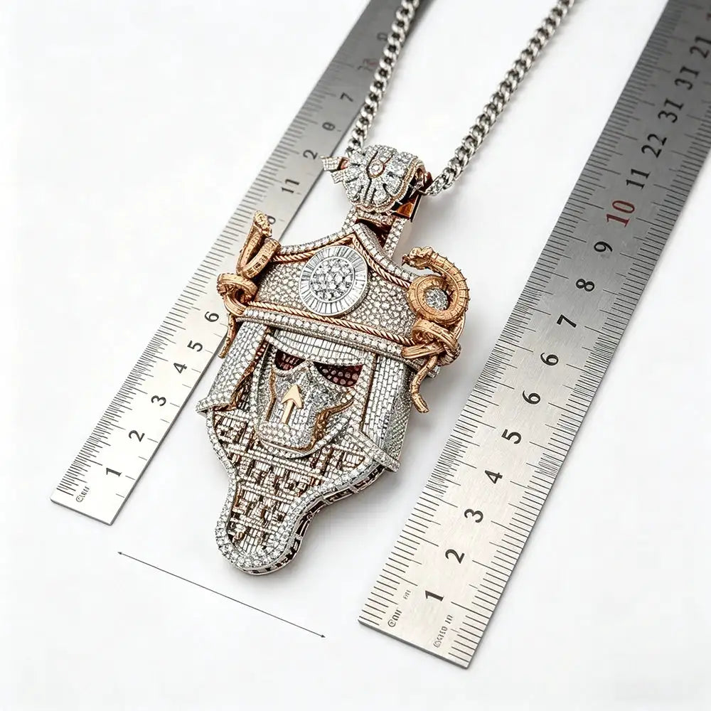Premium Iced Out Gold Skull Pendant — product image 7