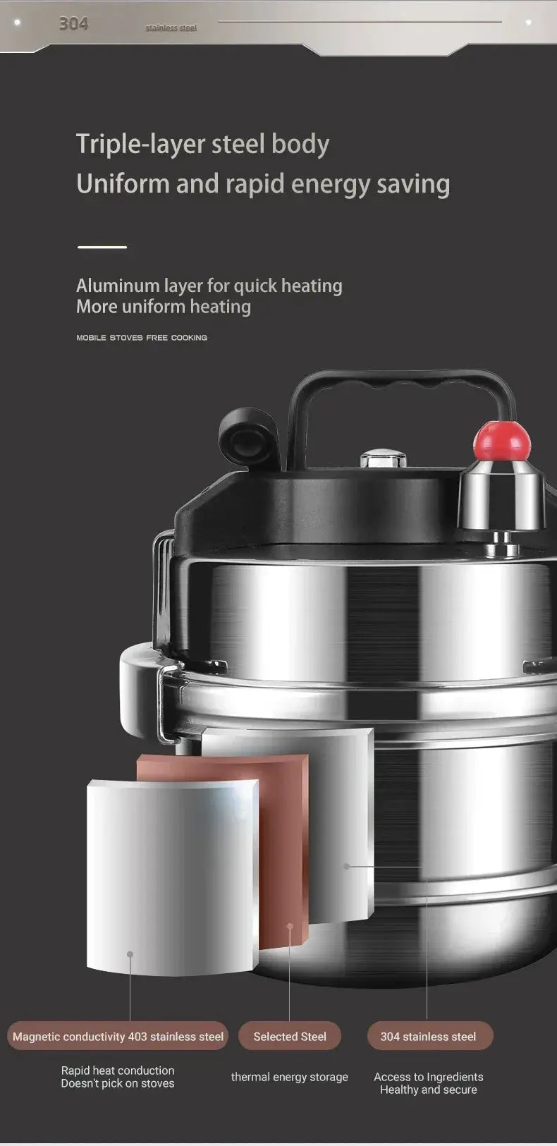 Portable Pressure Cooker for Camping — product view 16