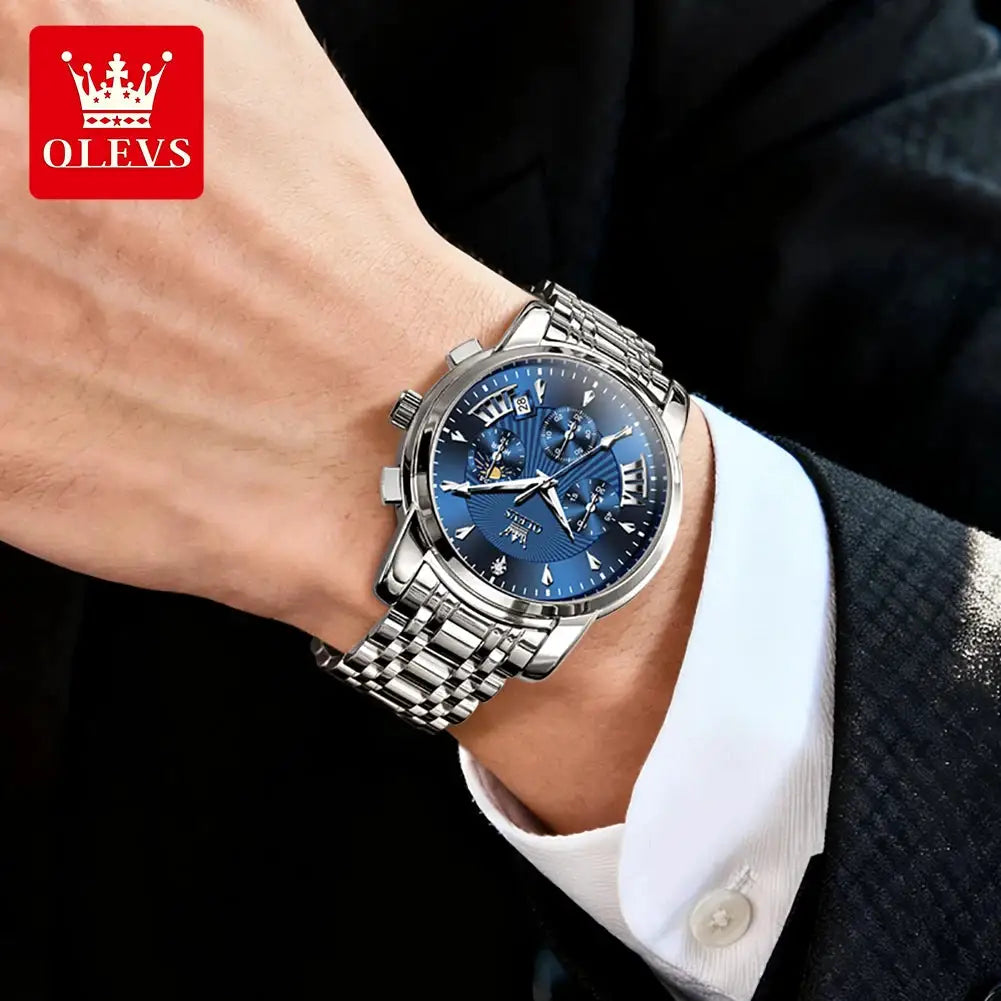 Olevs Mens Stainless Moon Phase Watch — product image 6