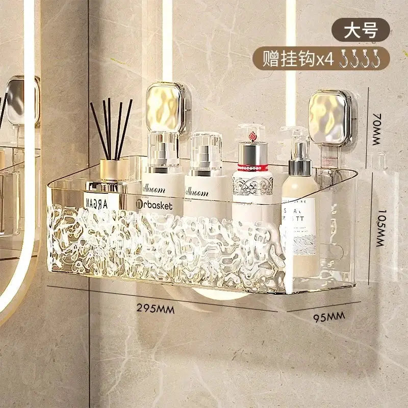 Bathroom Shelf Organizer Adhesive Wall Mount For Shampoo Gel