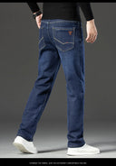 Winter Fleece Thick Jeans Men Business Casual Pants Collection