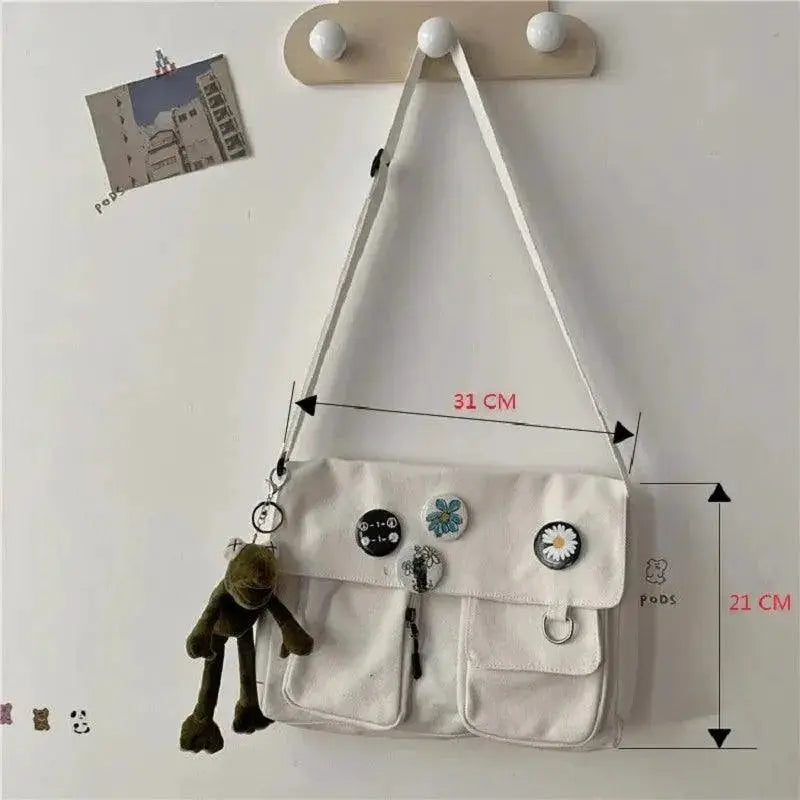Canvas Crossbody Messenger Bag Stylish Large Capacity Women