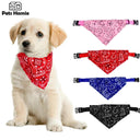 Dog Cat Bandana Collar Scarf with Leather Accessories Stylish Adjustable Neckwear