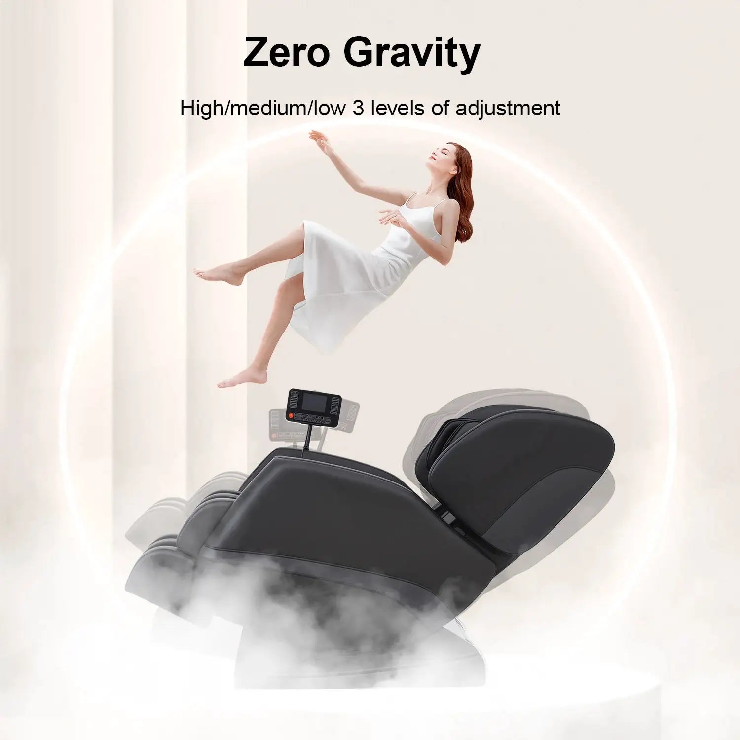 2026 New Zero Gravity Full Body Massage Chair - 10 Fixed Rollers, with Heating, Foot Massage, and Touchscreen Controls