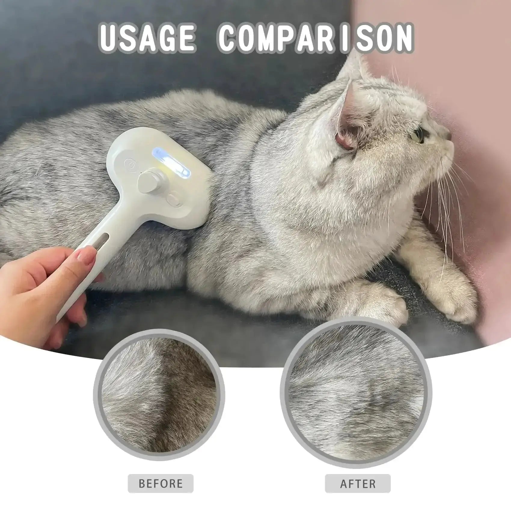 3 In 1 Dog Hair Brush Cat Hair Brush Electric Pet Brush