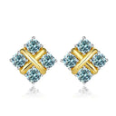 Moissanite Earrings In Sterling Pair