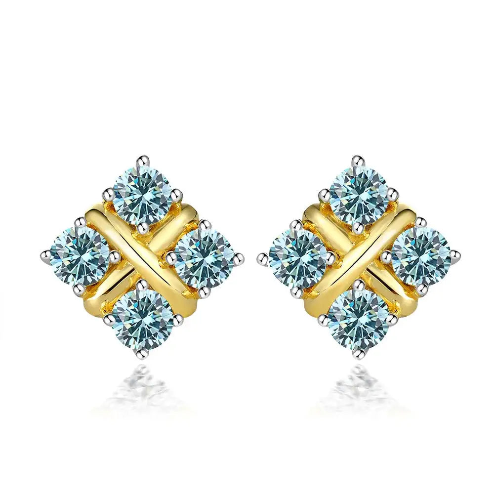 Moissanite Earrings in Sterling Silver Pair — product view 10