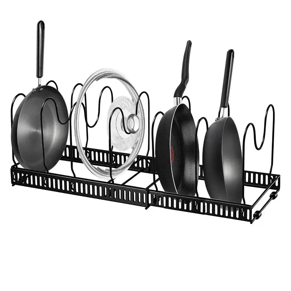 Layered Adjustable Cookware Organizer Rack for Pots and Pans