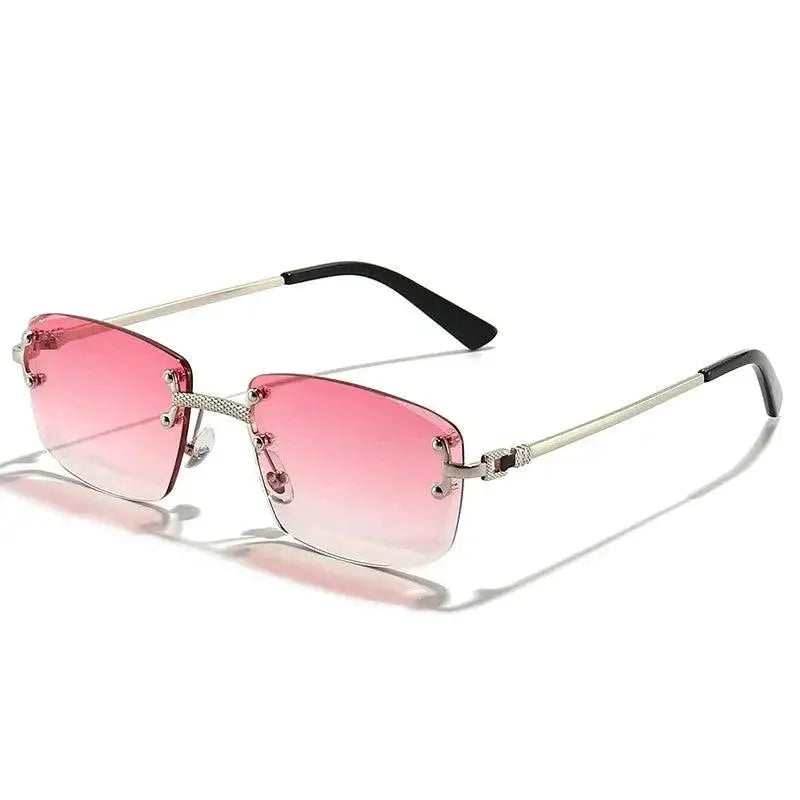 Unisex UV400 Rimless Square Sunglasses for Men and Women