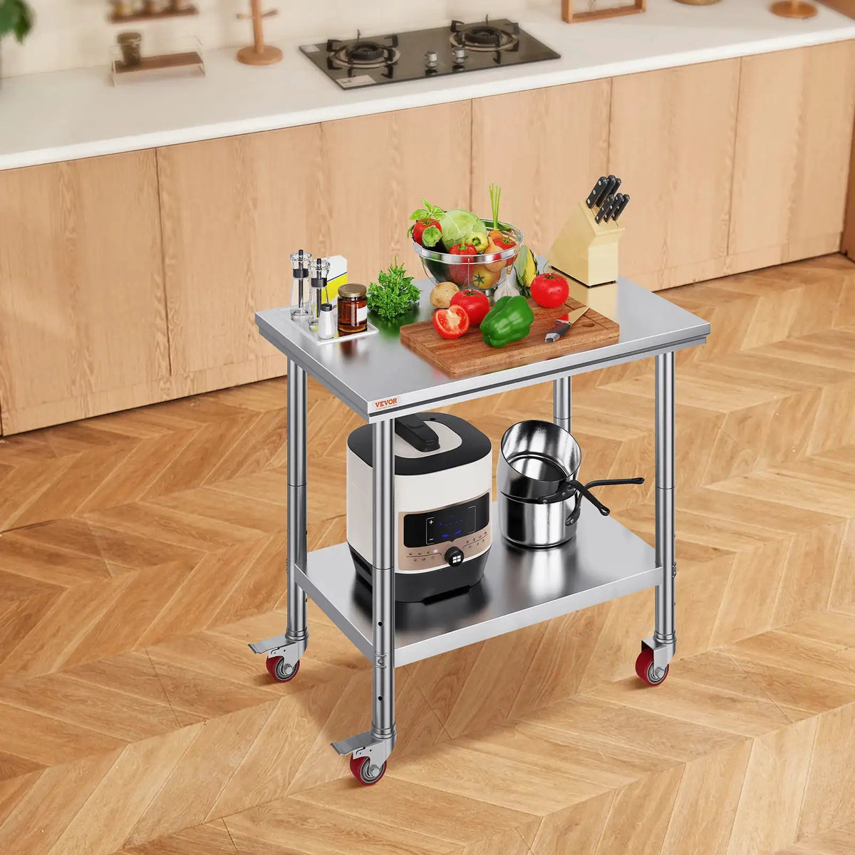 SucceBuy Stainless Steel Kitchen Worktable Shelves Commercial — product view 5