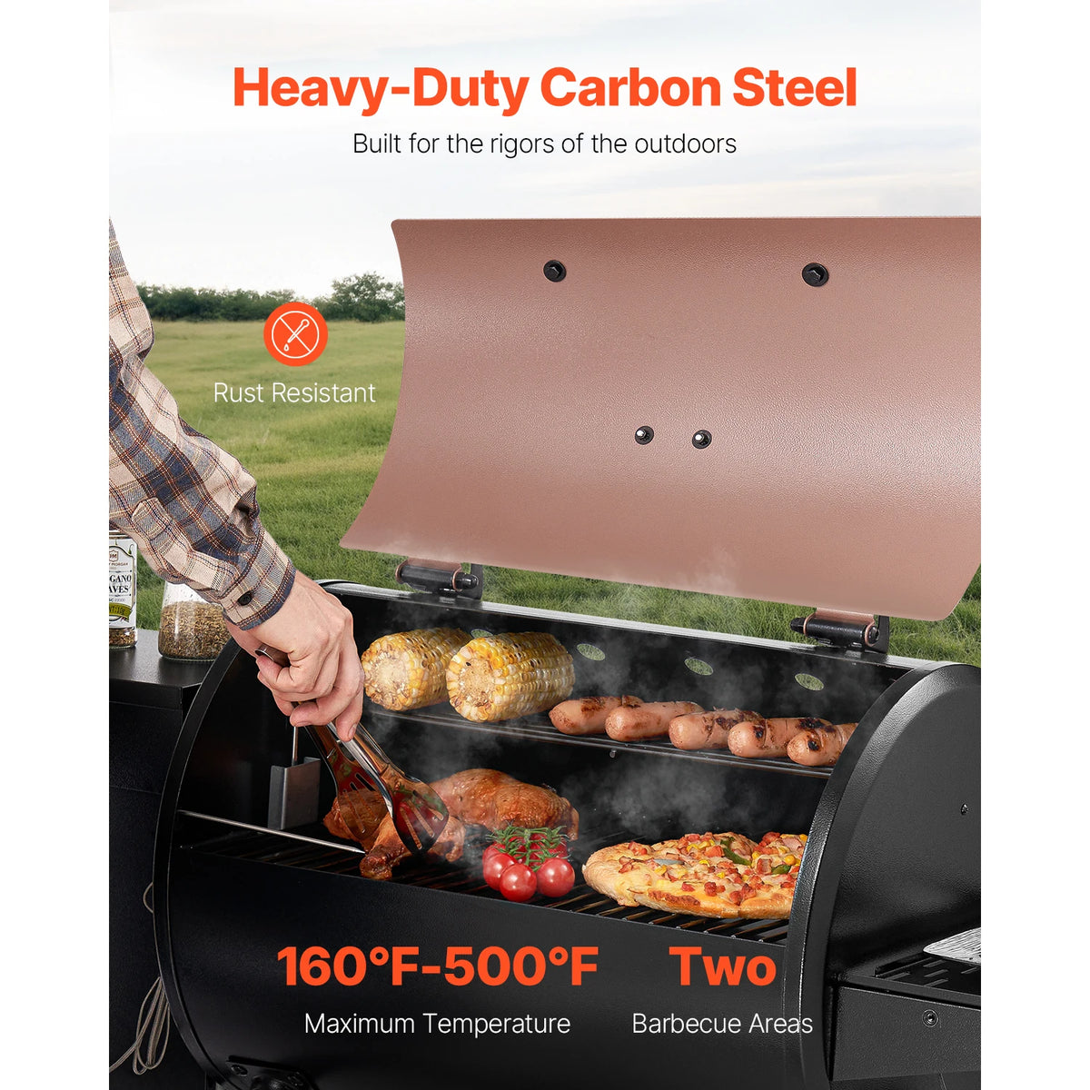 SucceBuy Wood Pellet Grill Smoker in BBQ Grills for Outdoor — product view 2