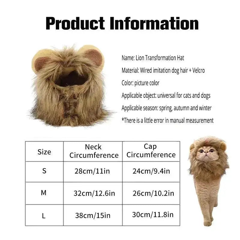 Cute Lion Mane Costume Hat Pets Adorable Dress Up Accessory