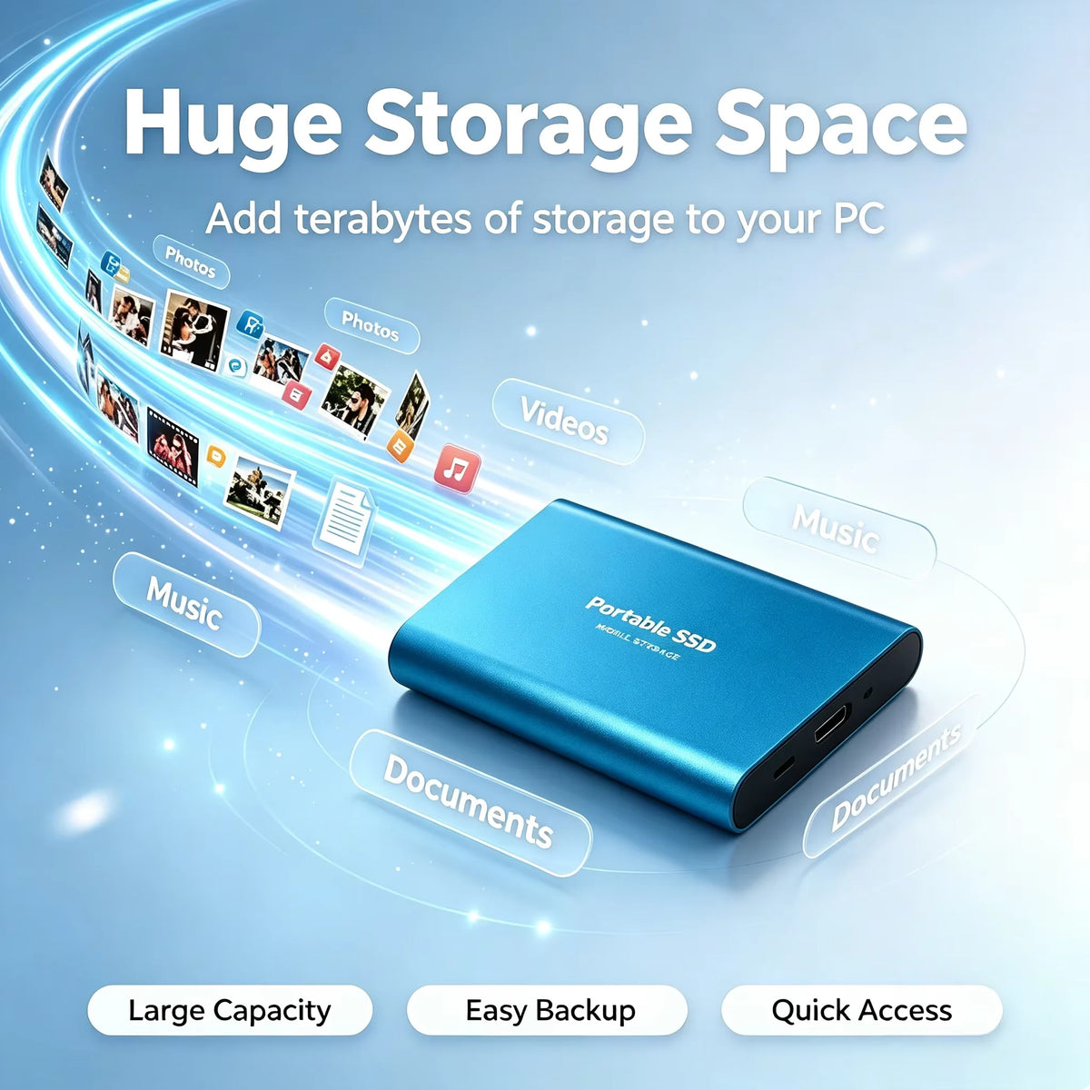 Portable Storage External SSD Drive