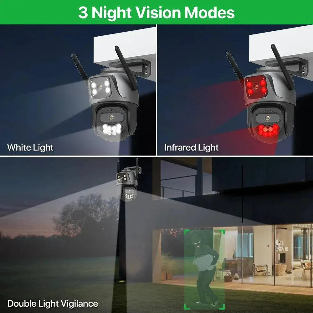 4K Dual Lens Outdoor AI Surveillance Camera Auto Tracking