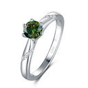 Blue Green Moissanite Ring In