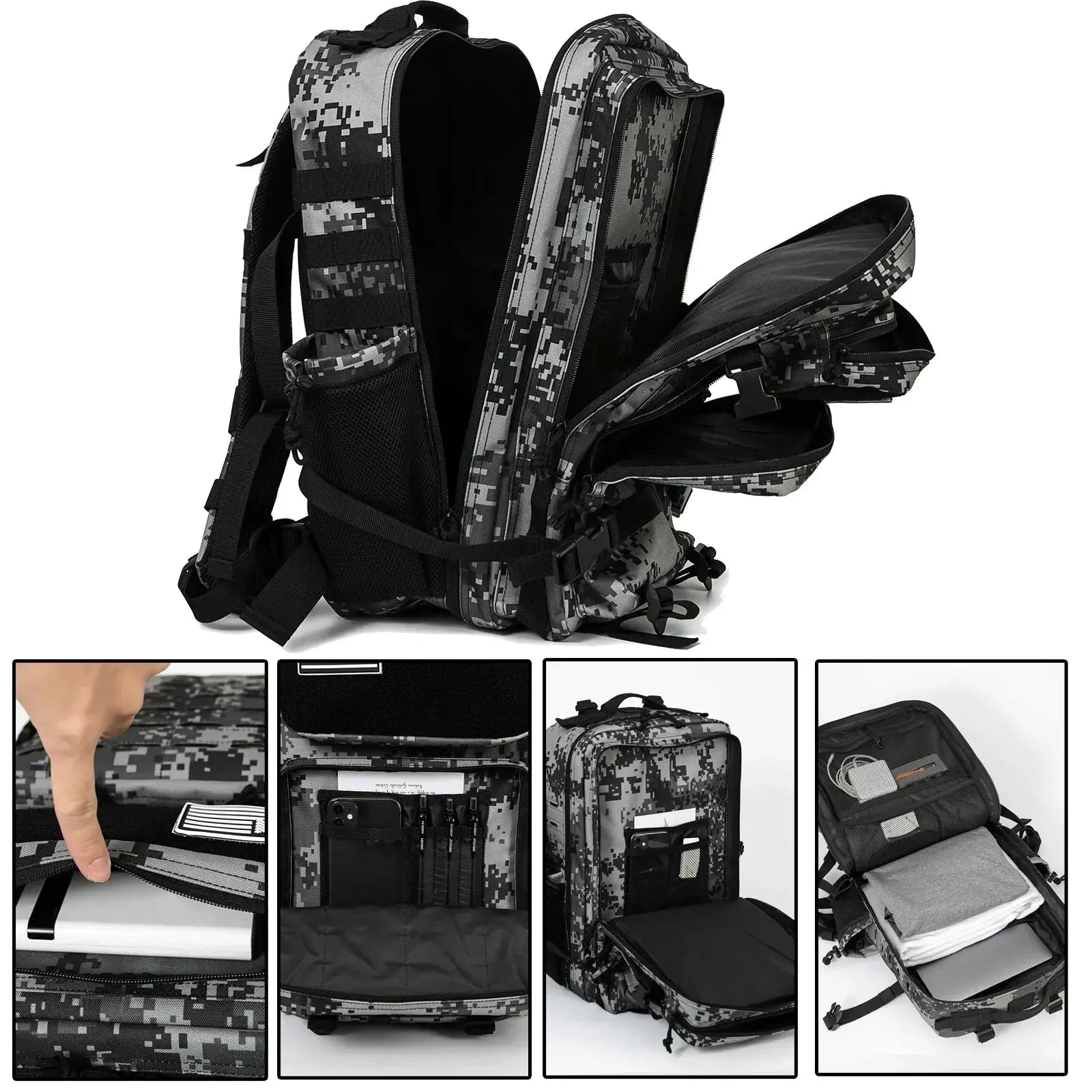45L Molle Tactical Backpack For Outdoor Hiking Edc