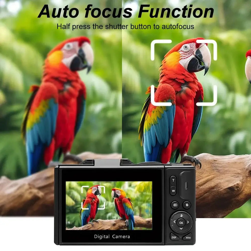 Compact 4K Digital Camera With 18X Zoom 180 Degree Flip Screen WiFi Vlog Cam - stepyours.com