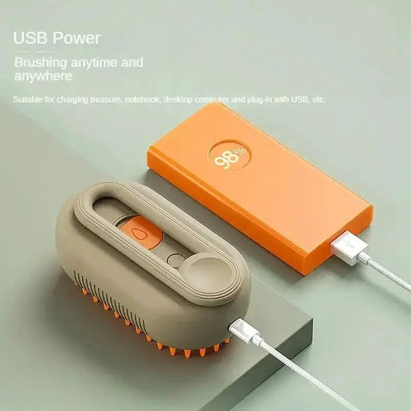 Steamy Pet Grooming Brush Electric Spray Steamer Tool