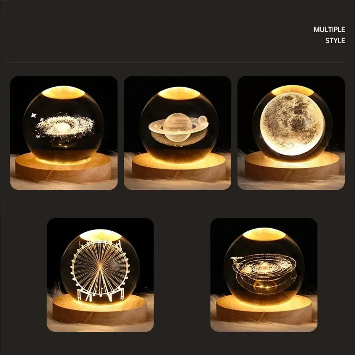 3D USB Galaxy Projector Night Light Cosmic Moon Lamp Decor