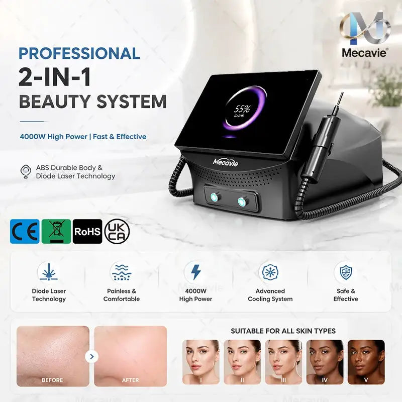 2026 Professional-Grade FAC 2-in-1 5000W Semiconductor Laser Hair Removal & Picosecond Q-Switched Nd:YAG Tattoo Removal Machine