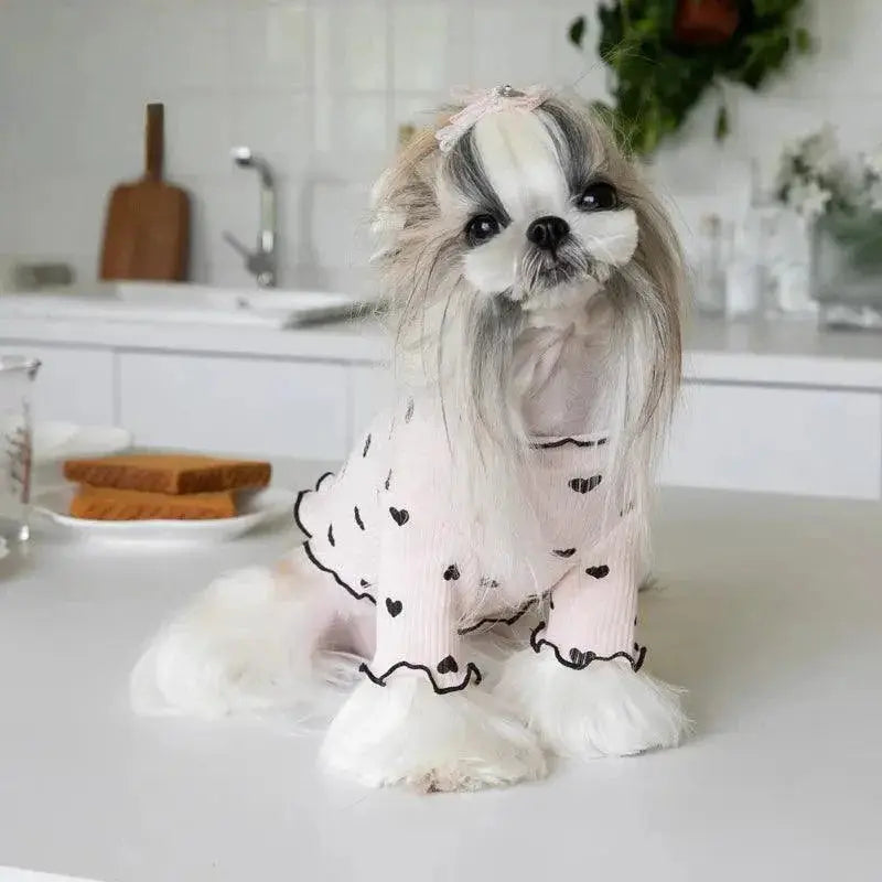 Fashionable Waffle Vest for Pets Cozy Embroidered Bear Wear