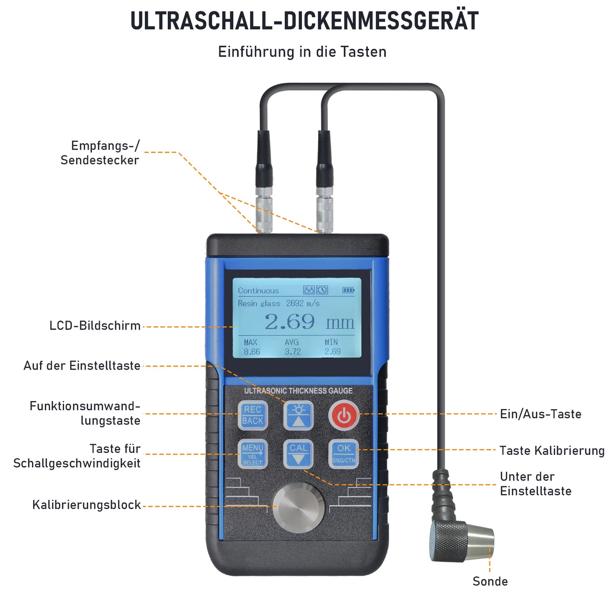 Digital Ultrasonic Thickness Gauge Meters Thickness Paint — product view 4