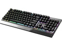 MSI Vigor Gaming Keyboard - Mechanical Membrane Switches, RGB, Water Repellent & Splash-Proof, DPI - Black