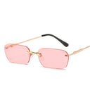 Unisex Rimless Rectangle Sunglasses with UV400 Protection