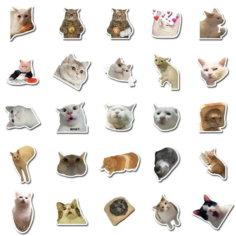 Cat Meme Funny Animals Stickers Vintage Decals for Kids