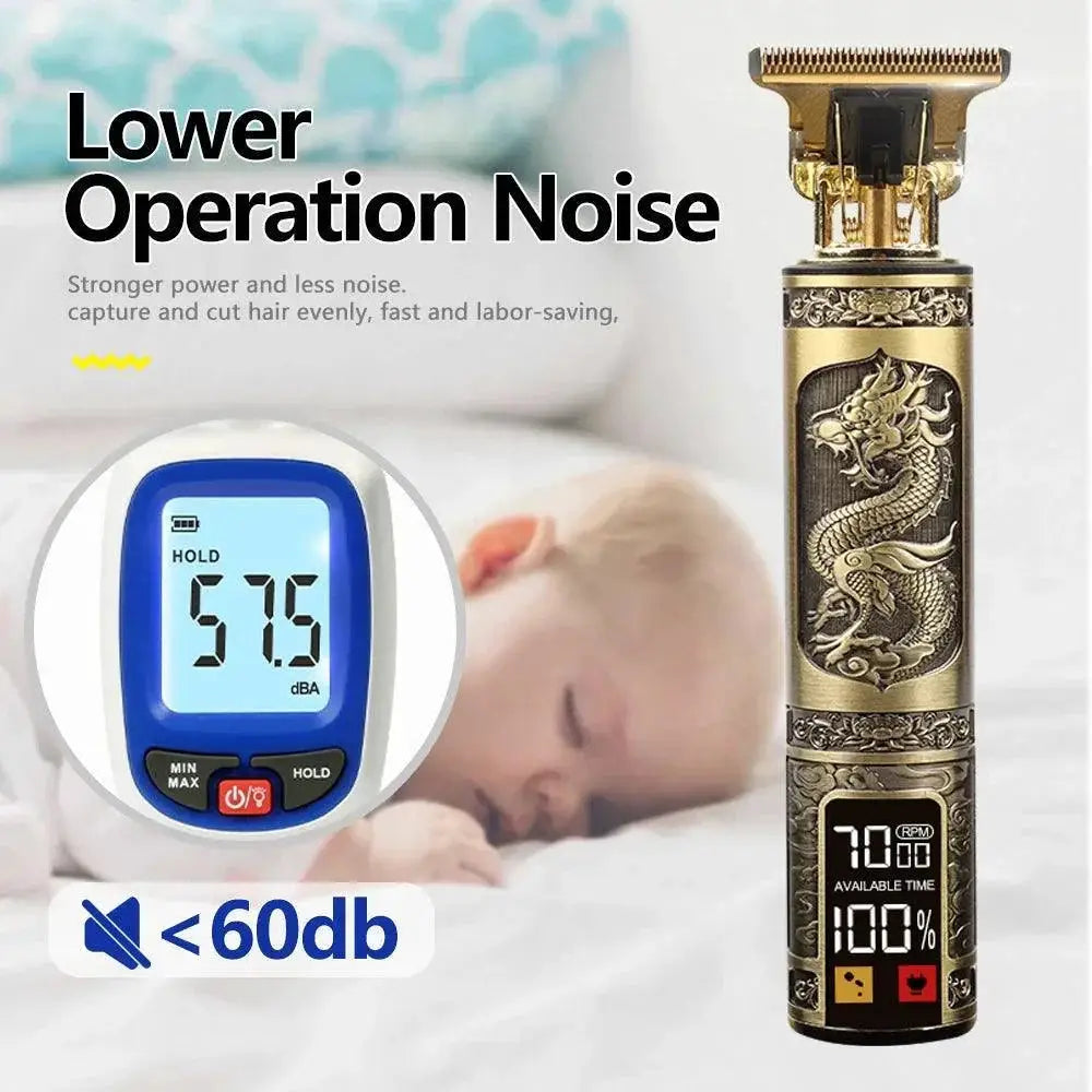 Gold LCD Electric Hair Clipper Trimmer For Effortless Style