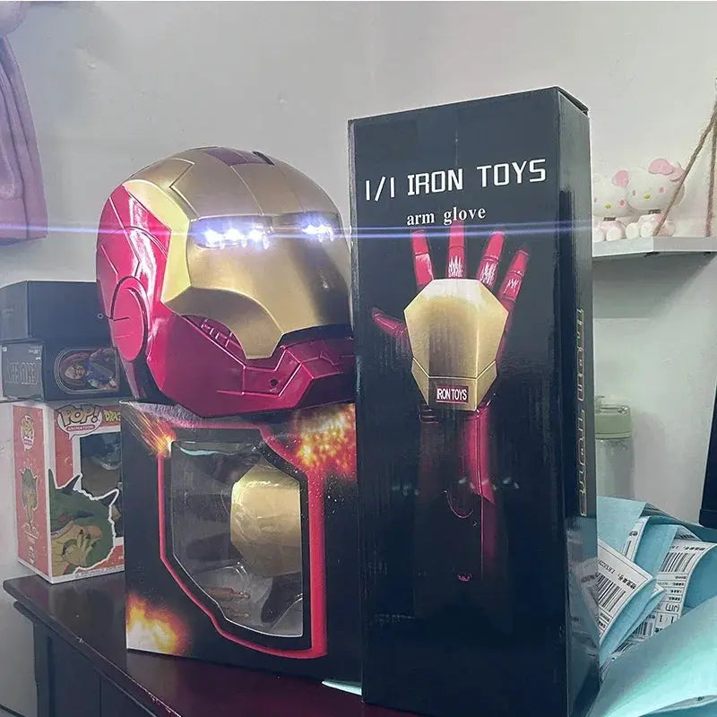 Iron Man LED Helmet Cosplay Mask With Gloves OneToOne Scale