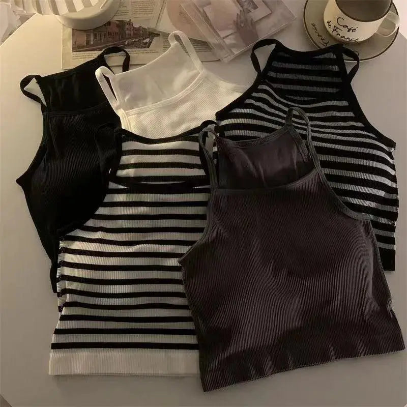Korean Striped Tank Top Women Summer Fashion Essential