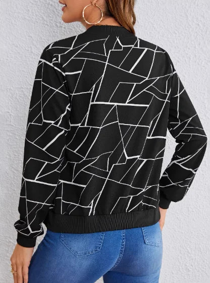 Plus Size Geometric Fashion Jacket