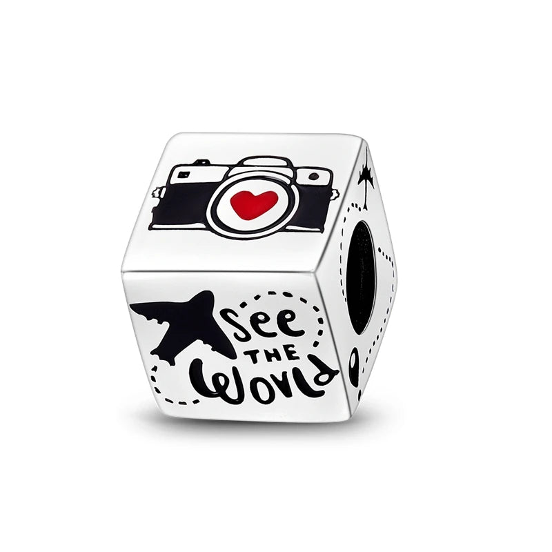 Silver Plated Charm Graduation Campus