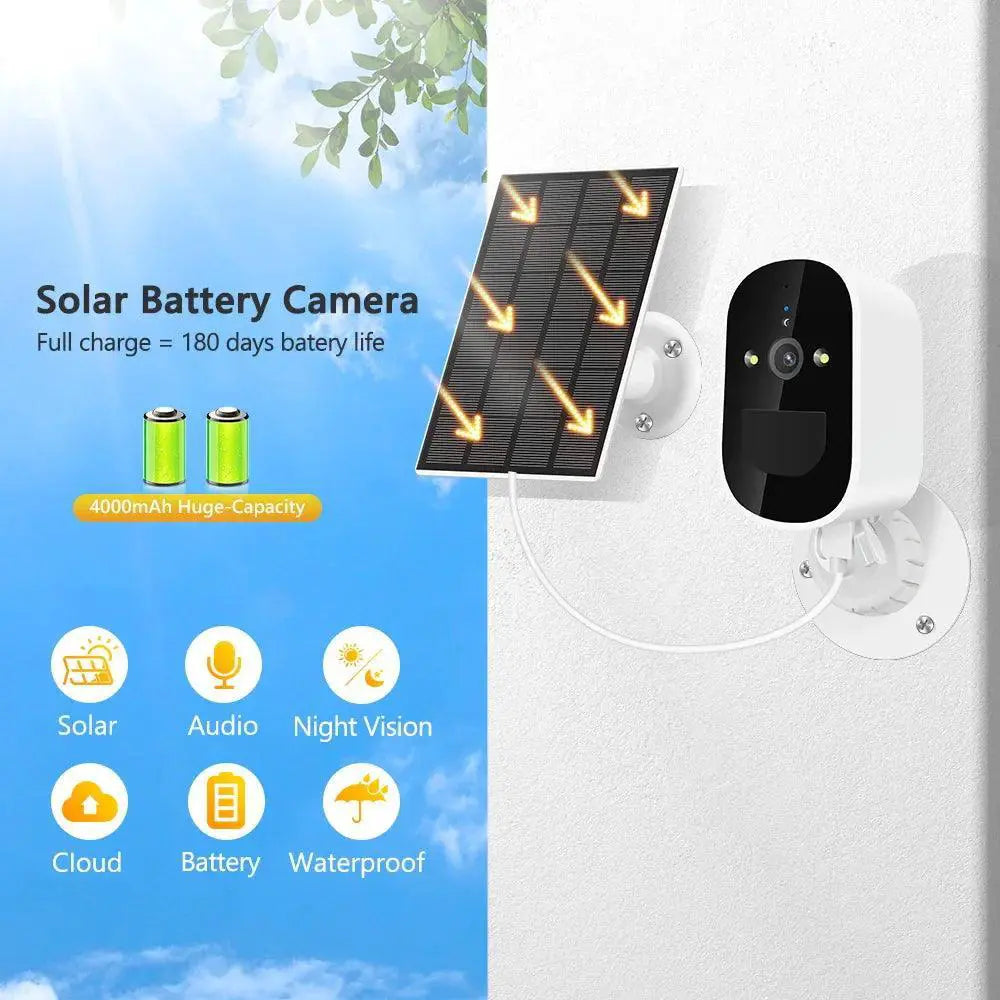 Solar-Powered WiFi Security Camera With Two-Way Audio