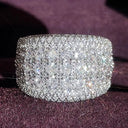 Elegant Platinum Zircon Cocktail Ring
