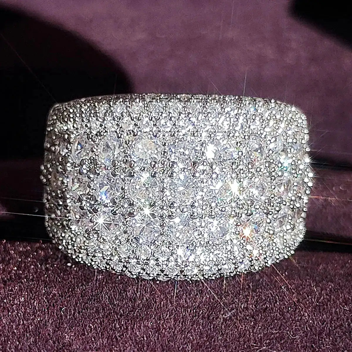 Elegant Platinum Zircon Cocktail Ring — product image 4