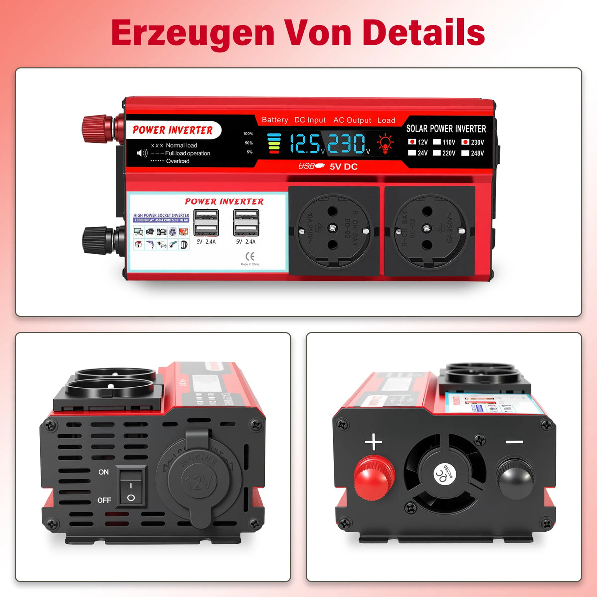 Car Power Inverter DC To AC Modified Sine Wave Solar — product view 4