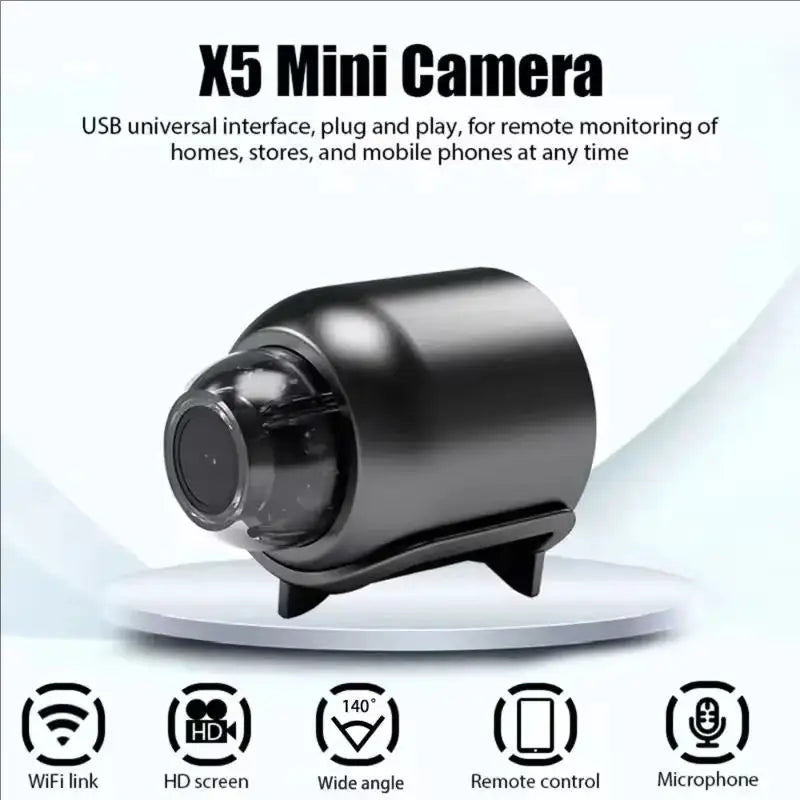 NEW 1080P HD X5 Mini Camera Wireless WIFI Outdoor Indoor Surveillance Camera with Cyclic Recording for Camping Home Security