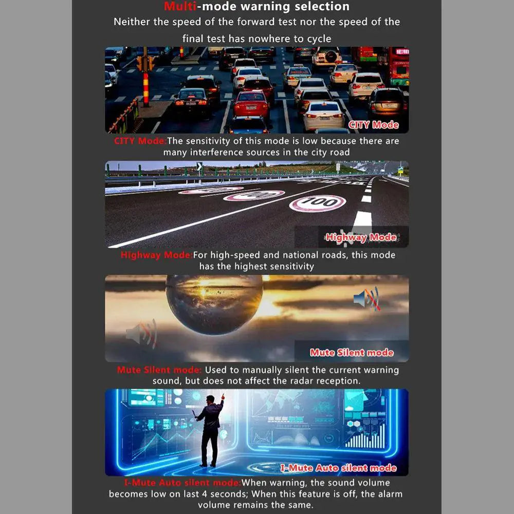 RAD2000 Car Radar Detector Enhanced Multilingual Safety