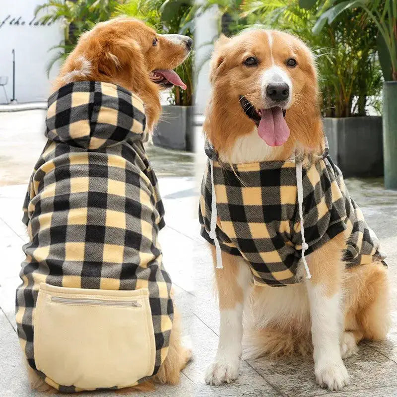 Plaid Reversible Dog Winter Coat Vest For Small Dogs