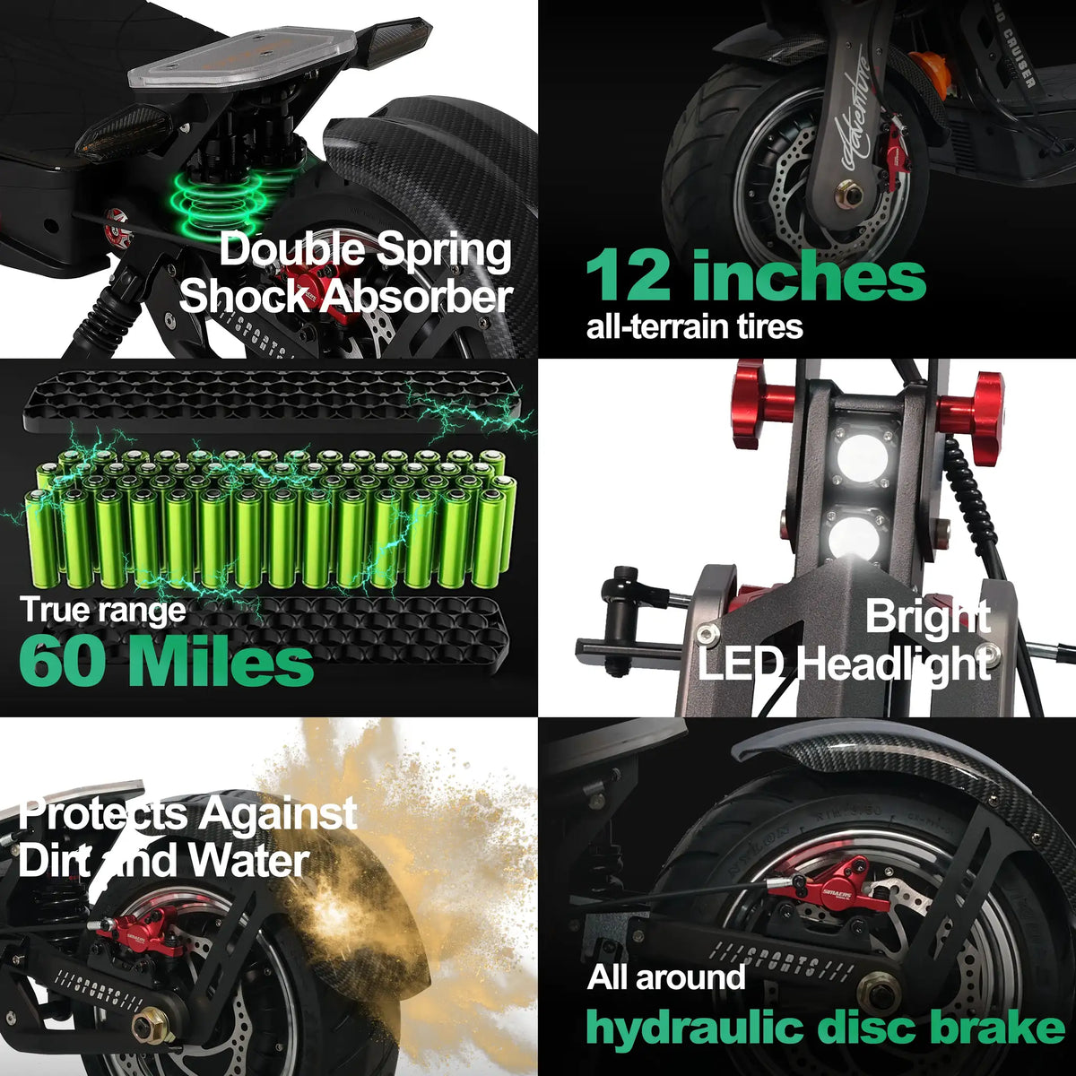 Hezzo Off Road Electric Scooter — product view 4
