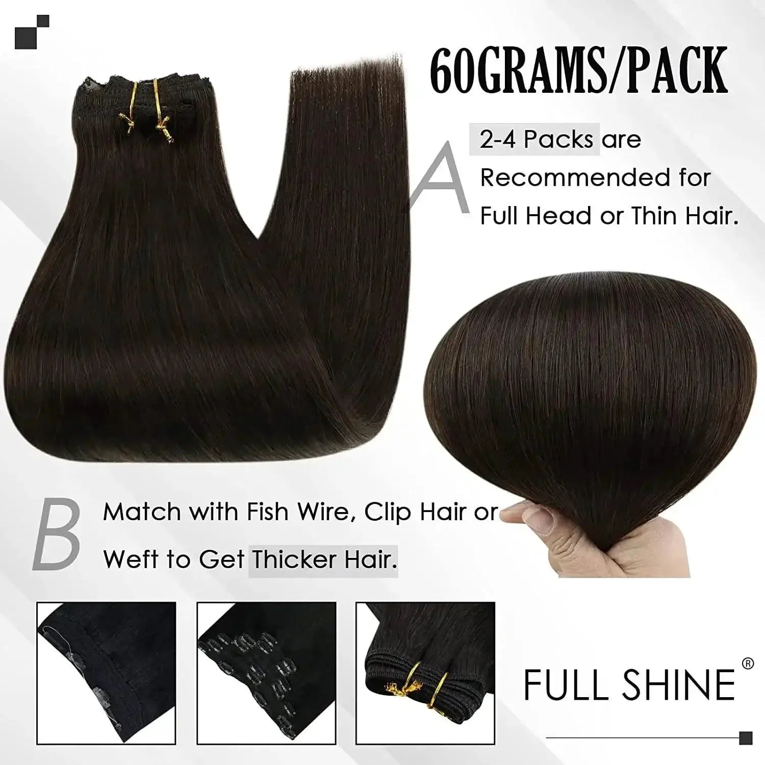 Balayage Clip In Hair Extensions Luxurious Remy Human Hair