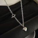 Punk Thick Lock Chain Heart Shape Pendant Choker Necklace