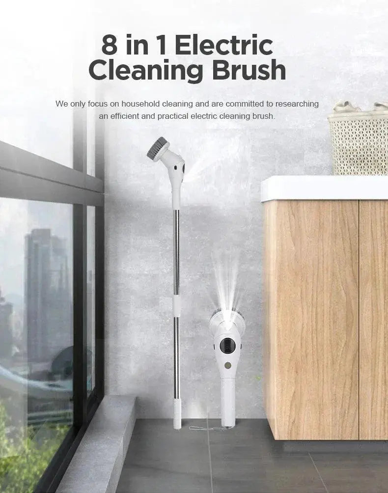 Electric Spin Cleaning Brush With LED Night Light Cordless